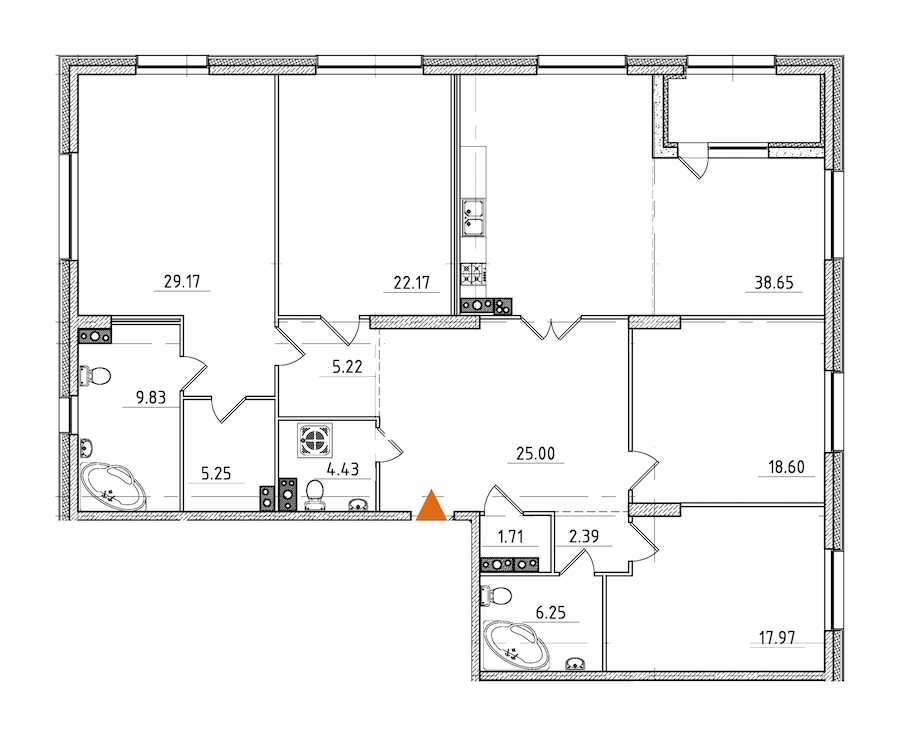 Четырехкомнатная квартира в : площадь 189.42 м2 , этаж: 4 – купить в Санкт-Петербурге